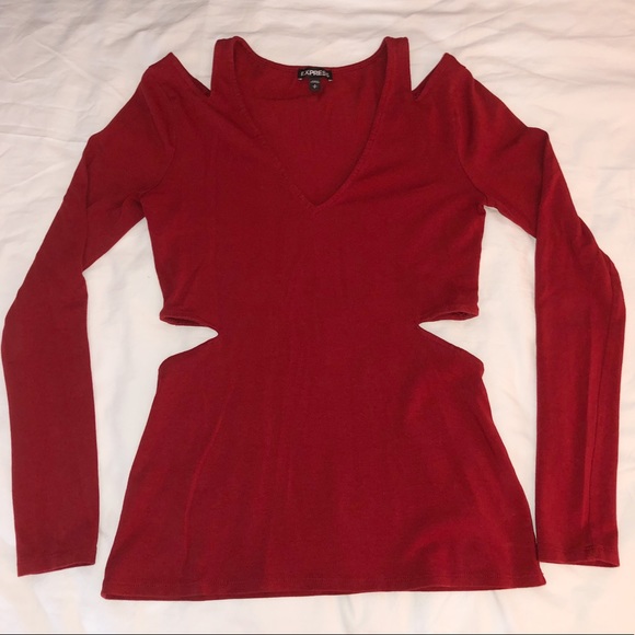 Express Cut Out Long Sleeve Top - Picture 1 of 2